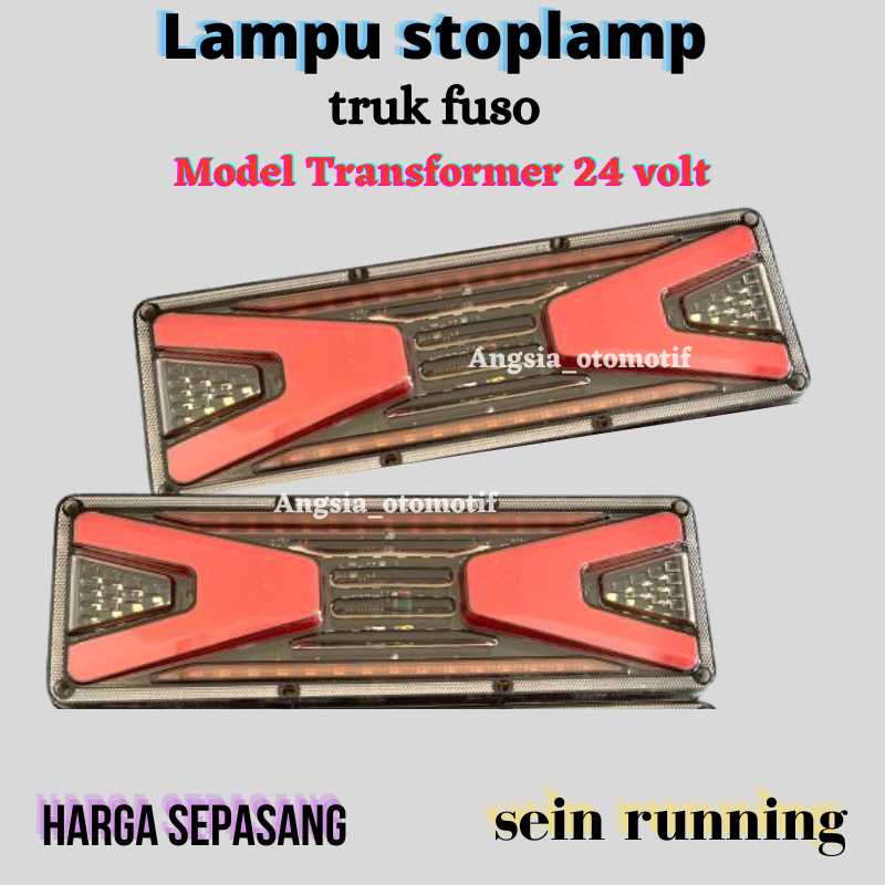 Lampu stoplamp truk model transformer 24 volt Led belakang truk stop lamp truk 24 v terbaru