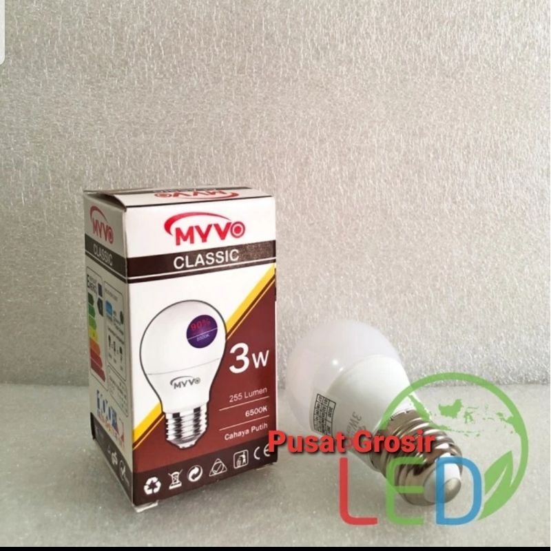 Lampu Led MYVO CLASSIC 3 Watt 3W Garansi 1 Tahun Cahaya Putih Dan Kuning Super Terang