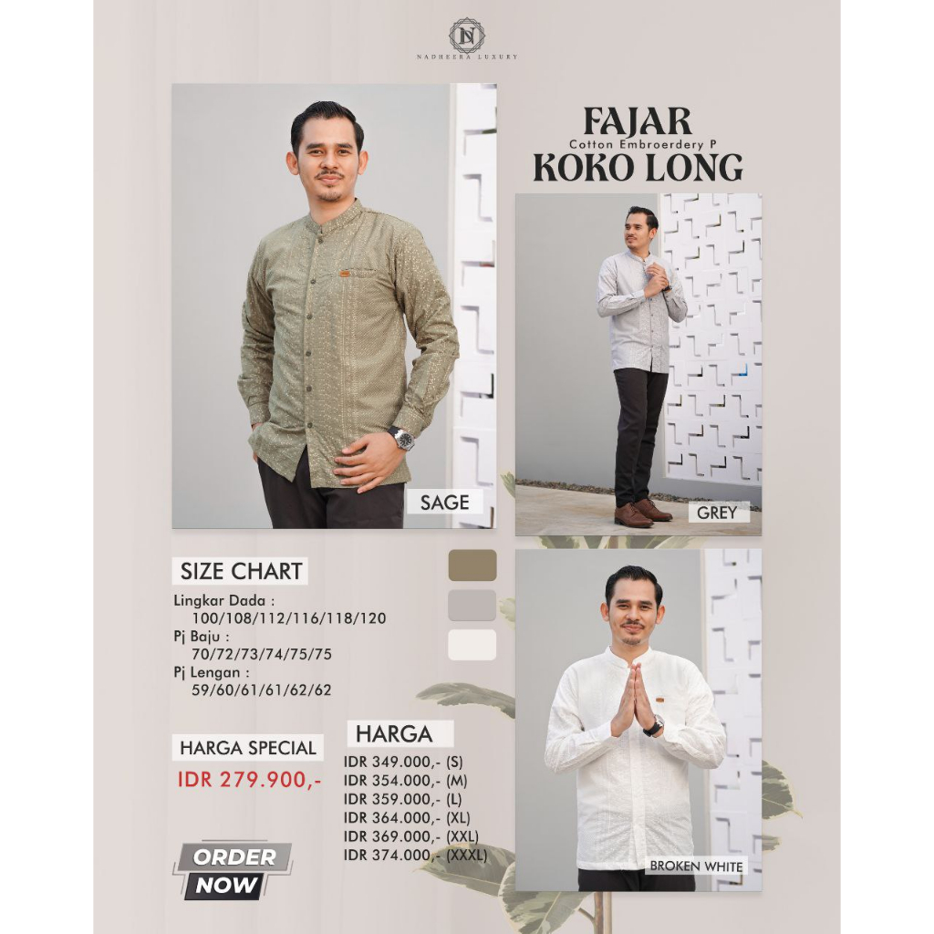 FAJAR KOKO LENGAN PANJANG BY NADHEERA LUXURY