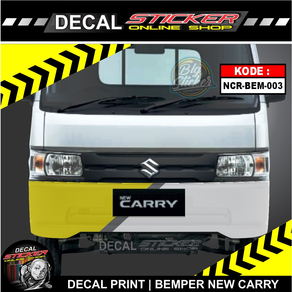 STIKER MOBIL PICKUP NEW CARRY  BEMPER DEPAN DECAL PRINT VARIASI STICKER