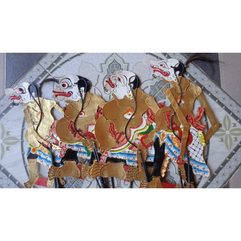 Wayang kulit asli INDONESIA PUNOKAWAN SENO/PUNOKAWAN EMAS