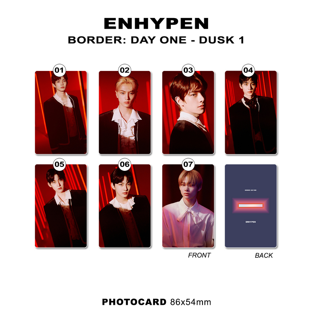 ENHYPEN BORDER DAY ONE 2 sisi pc kpop unoff photocard