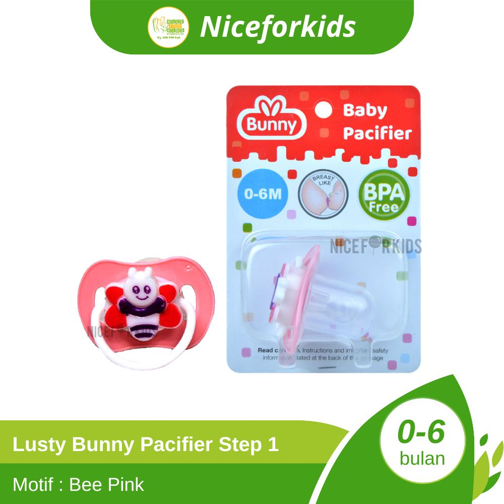 Lusty Bunny Baby Pacifier Silicone / Empeng Dot Bayi Step 1 (0-6 Bulan)