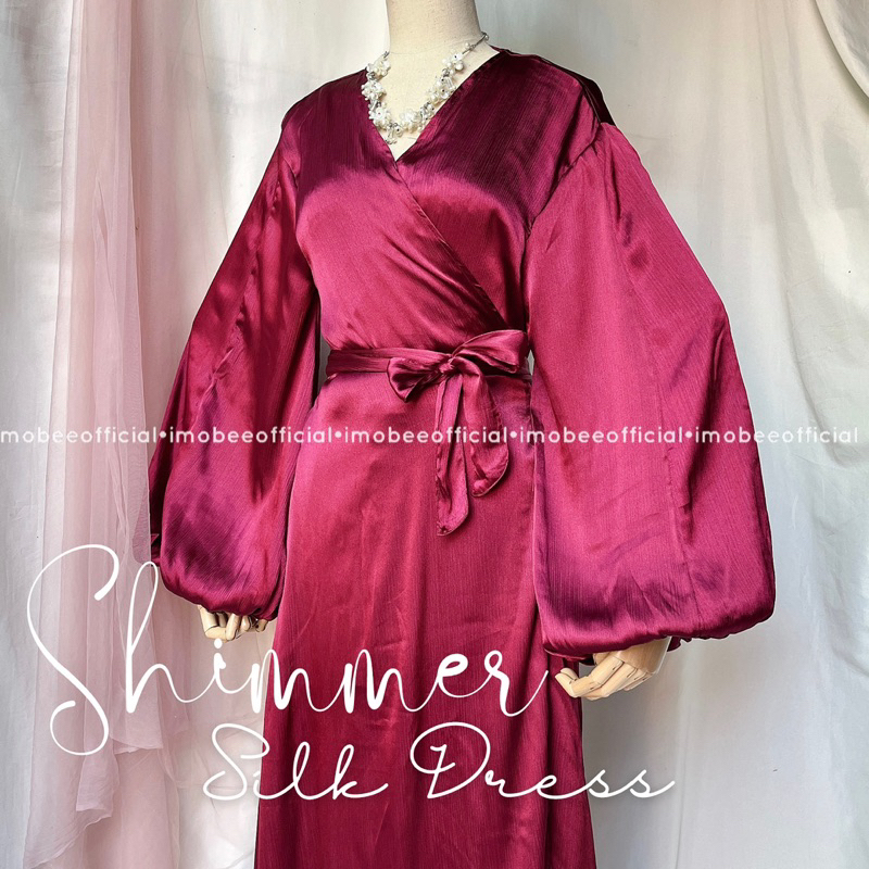 SHIMMER SILK DRESS // SHIMMERING DRESS LONG OUTER CRADENZA // PASHMINA SHIMMER CRADENZA PREMIUM SILK