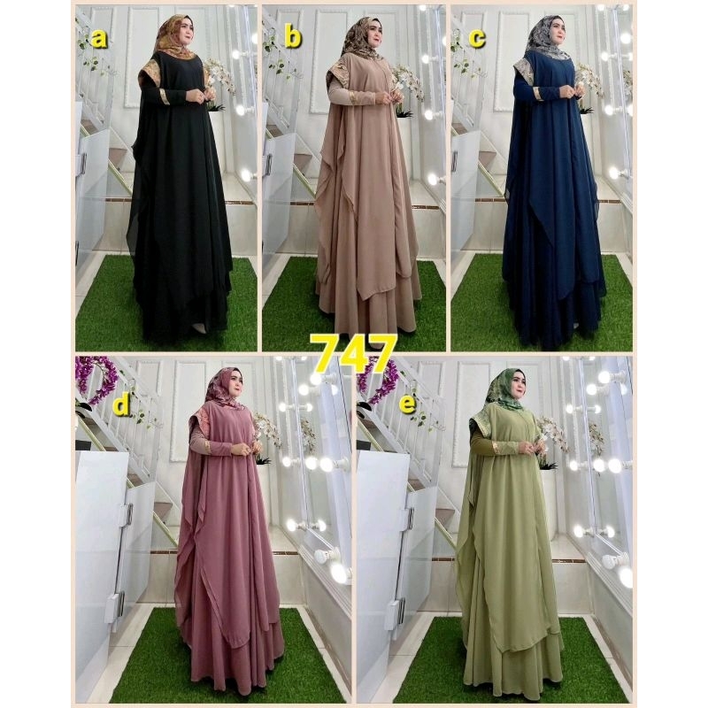 DIJAH 747 Syari khimar hoodie polos elegan by Dijah original