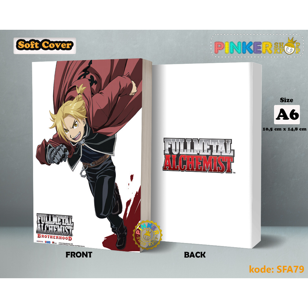 

(SFA79) Pocket Note Anime Fullmetal Alchemist Edward Softcover A6/A5 Buku Tulis catatan Notes Agenda Planner Jurnal