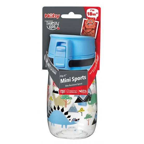 Nuby Thirsty Kids Flip It Mini Sports Cup 18m+ - 300ml (Tersedia varian Karakter)