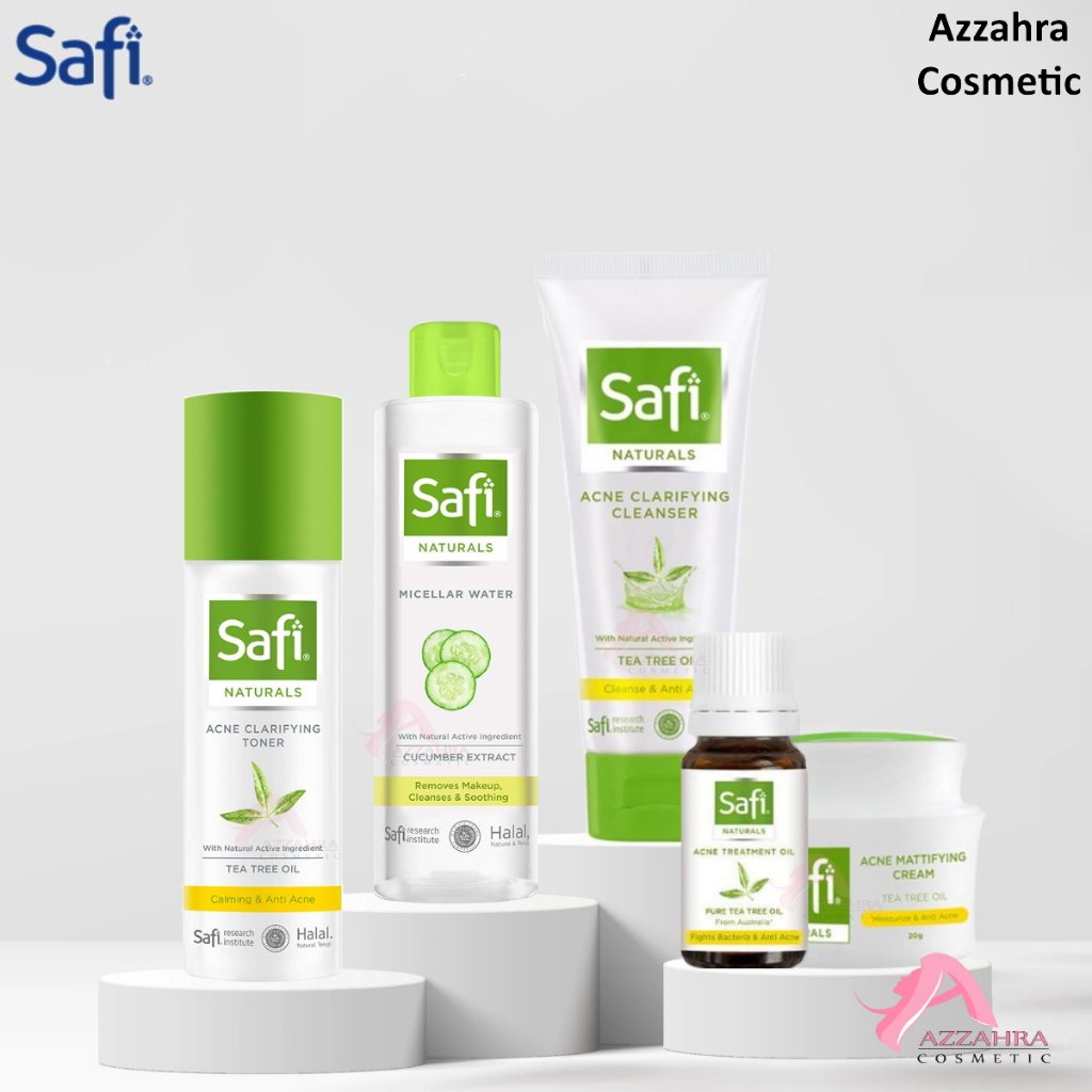 SAFI Naturals Micellar Water Neem | Acne Clarifying Cleanser | Clarifying Toner | Acne Cream Moisturizer | Pure Tea Tree Oil