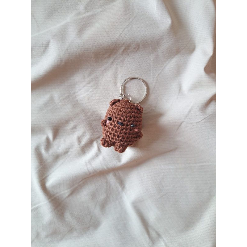 Crochet Keychain We Bare Bears Grizzly - Gantungan Kunci Grizzly