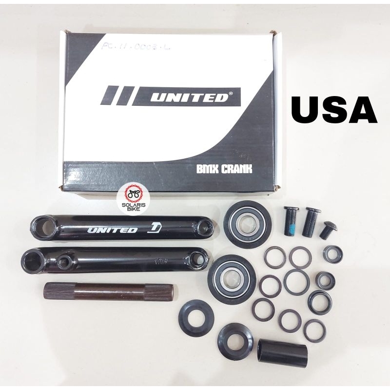 Gir Gear Crank Set Sepeda BMX United BB MID &amp; USA Chromoly