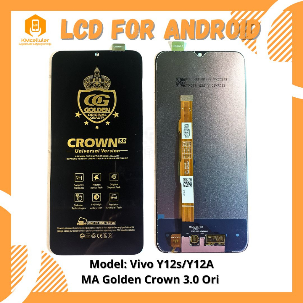 LCD Vivo Y12s / Y12A Golden Crown Ori