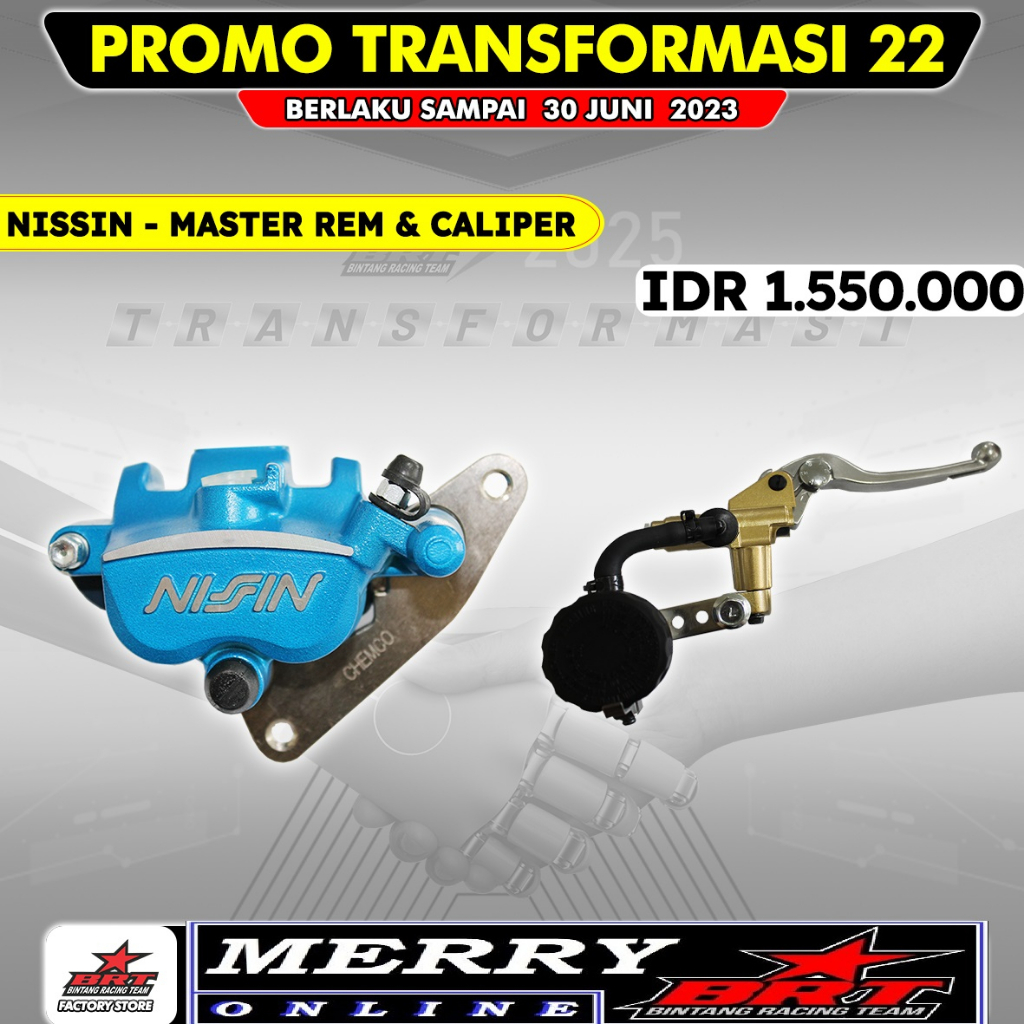 PAKET CALIPER MASTER REM NISSIN SAMURAI BRAKE BRT 2 PISTON