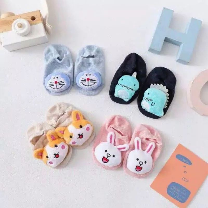 Kaos Kaki Bayi Karakter Baby Sock Anti Slip 3D Unisex Bulu Lembut