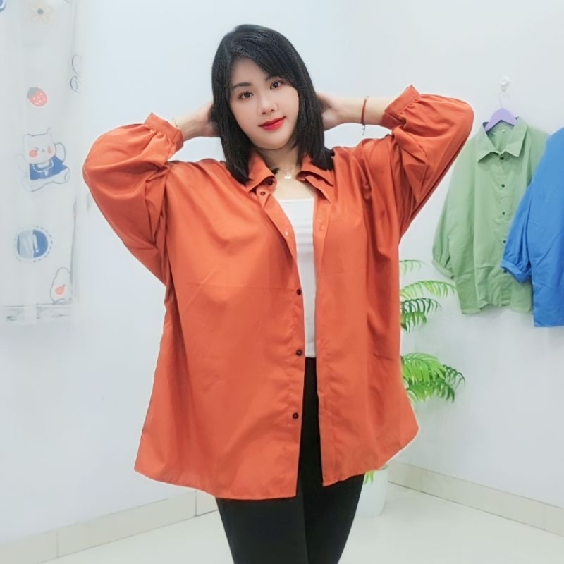 kemeja guilen wanita jumbo ld120cm- ld140cm/kemeja guilen oversize