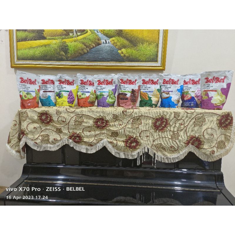Soft Ice Cream Powder Premix BelBel Rasa Strawberry Kemasan 1 Kg | Halal | BPOM