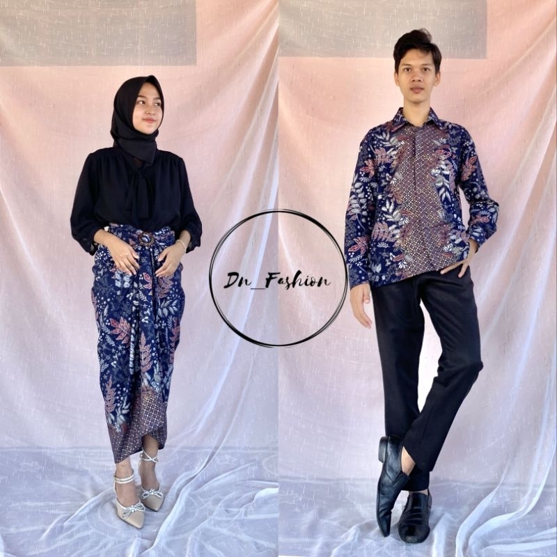 COD//KEMEJA BATIK//KEMEJA BATIK LENGAN PANJANG//KEMEJA BATIK COUPLE NAVY//TERLARIS