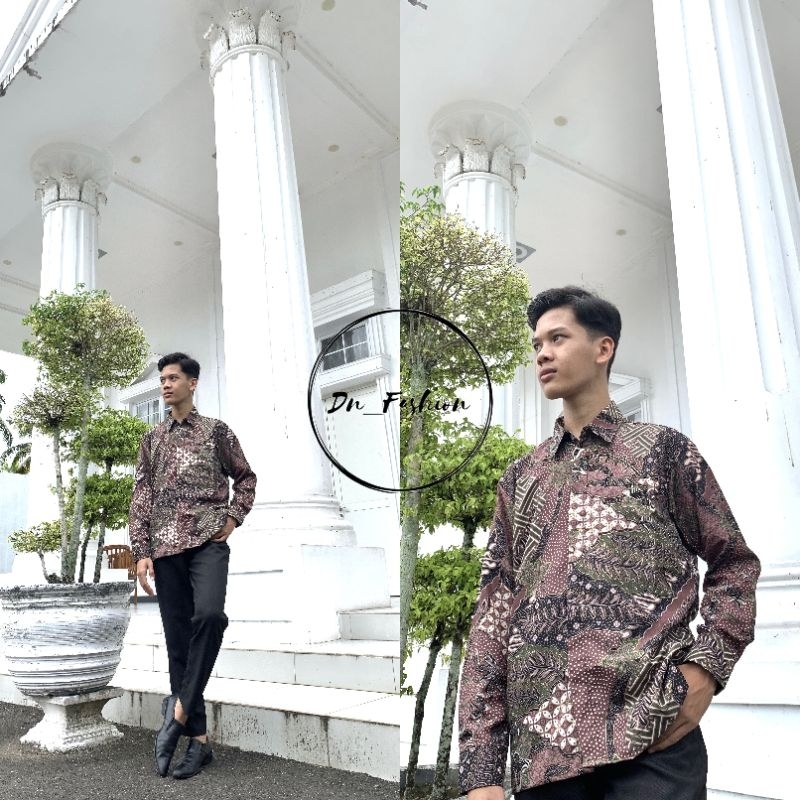 COD//KEMEJA LENGAN PANJANG//KEMEJA BATIK//KEMEJA BATIK BIRU DAN HIJAU //TERLARIS