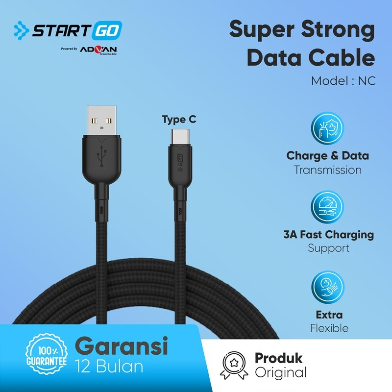 StartGO NC kabel data fast charging usb type C 3A Charger