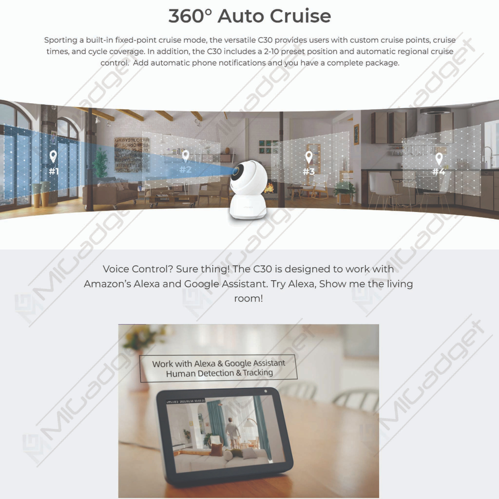 Imilab C30 5GHz Home Security Camera 2.5K Night Vision 360° IP Camera CCTV