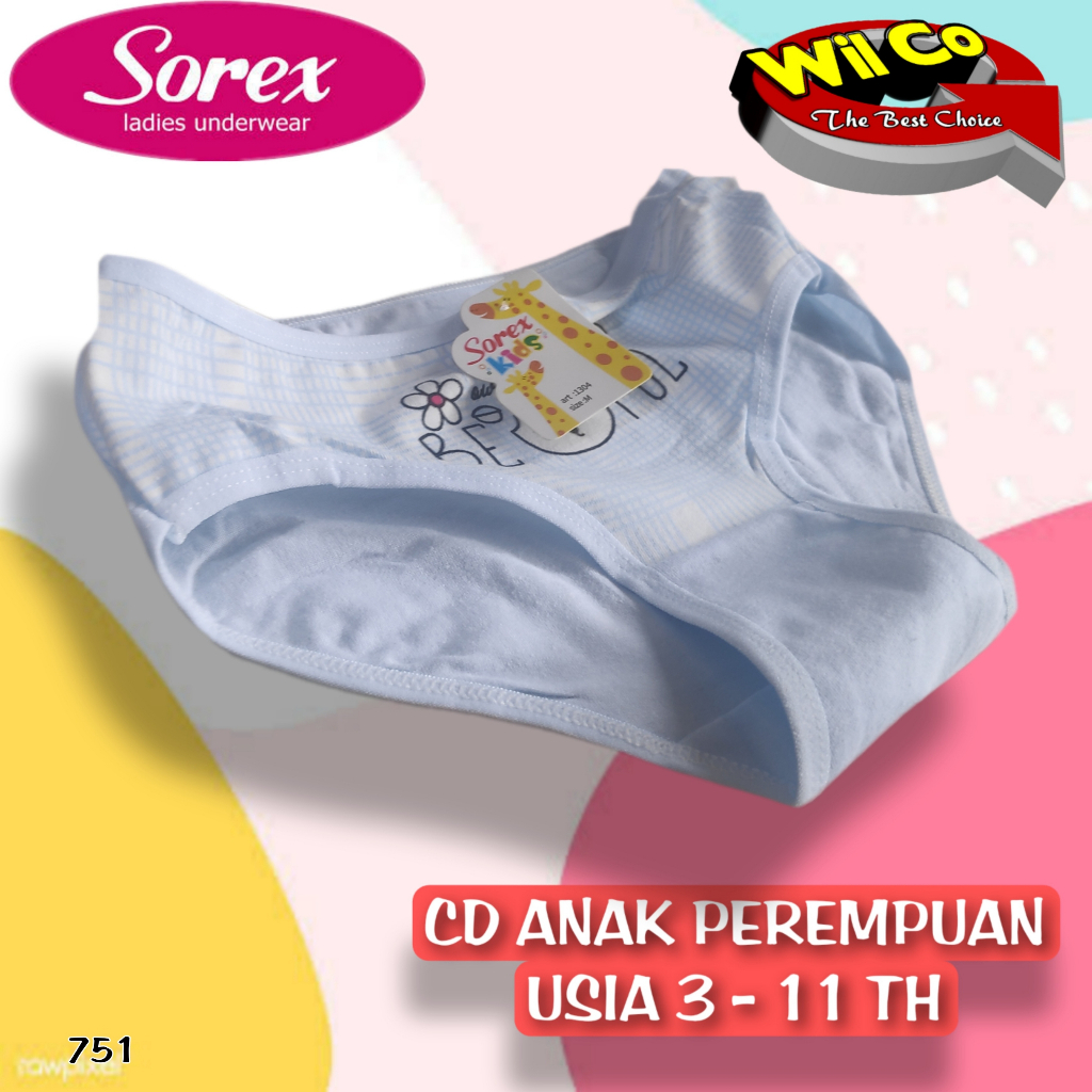 K751 - CELANA DALAM ANAK WANITA SOREX ART 1304 SIZE M - XL HARGA PER 1 PCS