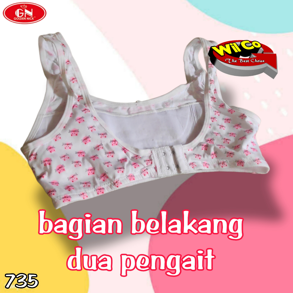 K735 - [Harga Per 1 Pcs] BRA/BH ANAK REMAJA WANITA BUSA TIPIS TANPA KAWAT SIZE  M - XL DUA PENGAIT