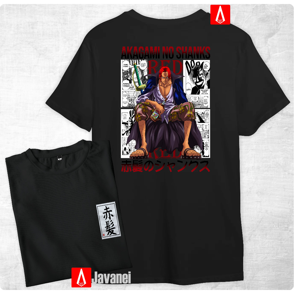 Kaos Anime Akagami no shank red one piece Cotton Combed 30s Premium