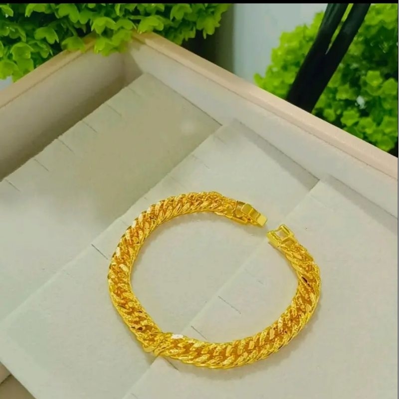 gelang rantai wanita motif emas 24k