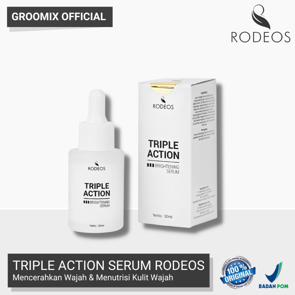 Rodeos Serum Brightening Pencerah Wajah Pria Berjerawat Kusam Flek Hitam Skincare Cowok BPOM SM9