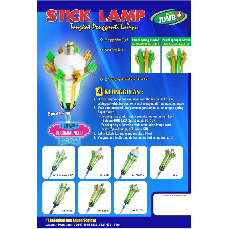 Stick Lamp Jumbo Tongkat Lampu / Tongkat pemasang penganti lampu