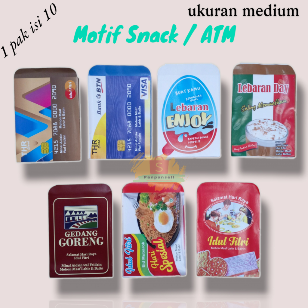 

[VIA GJEK/GRB] ISI 100 PCS Amplop Lebaran Idul Fitri Motif SNACK/ATM/MASJID ISLAMI VIRAL Lucu Terbaru - Ukuran Medium Random