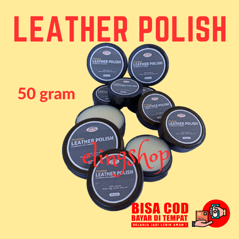 Leather Shoes Polish Perawatan Semir Sepatu Tas Jaket Kulit Hitam Putih Coklat Netral 50 Gram