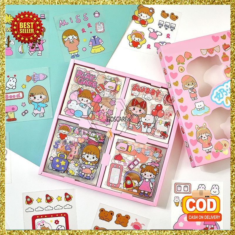 Sticker Aesthetic Kartun Korea Lucu 100 Pcs Waterproof DIY Diarybook Scrapbook MX-5012