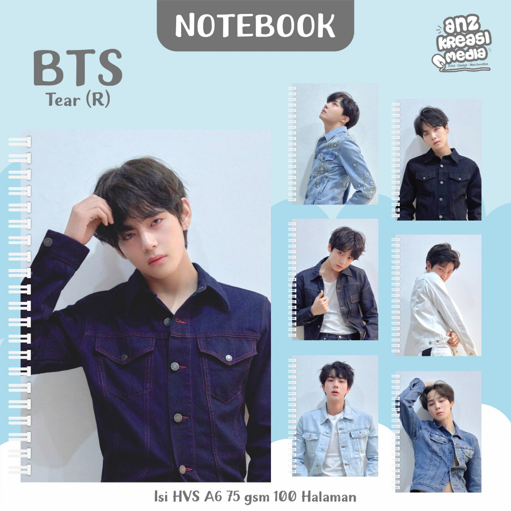 NOTEBOOK A6 BUKU TULIS SPIRAL - BTS TEAR R - MERCHANDISE KPOP MURAH UNOFFICIAL