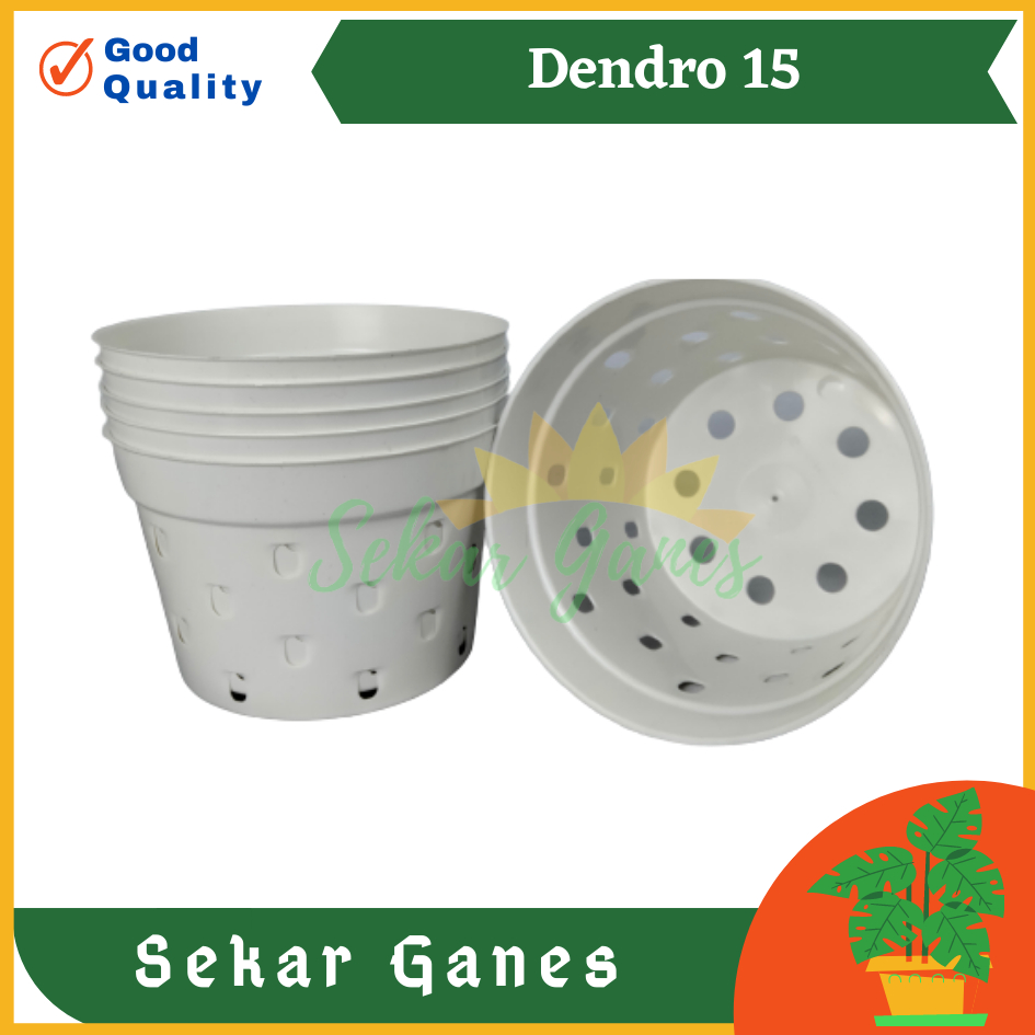 Pot NKT Basic 15 Banyak Lubang Poros 15cm Putih Pot Bunga Basic Polos Banyak Pori Ukuran 15cm Cocok Untuk Aglonema