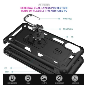 Hardcase Armor Military Slim Ring Case Shockproof For Xiaomi Redmi Note 8