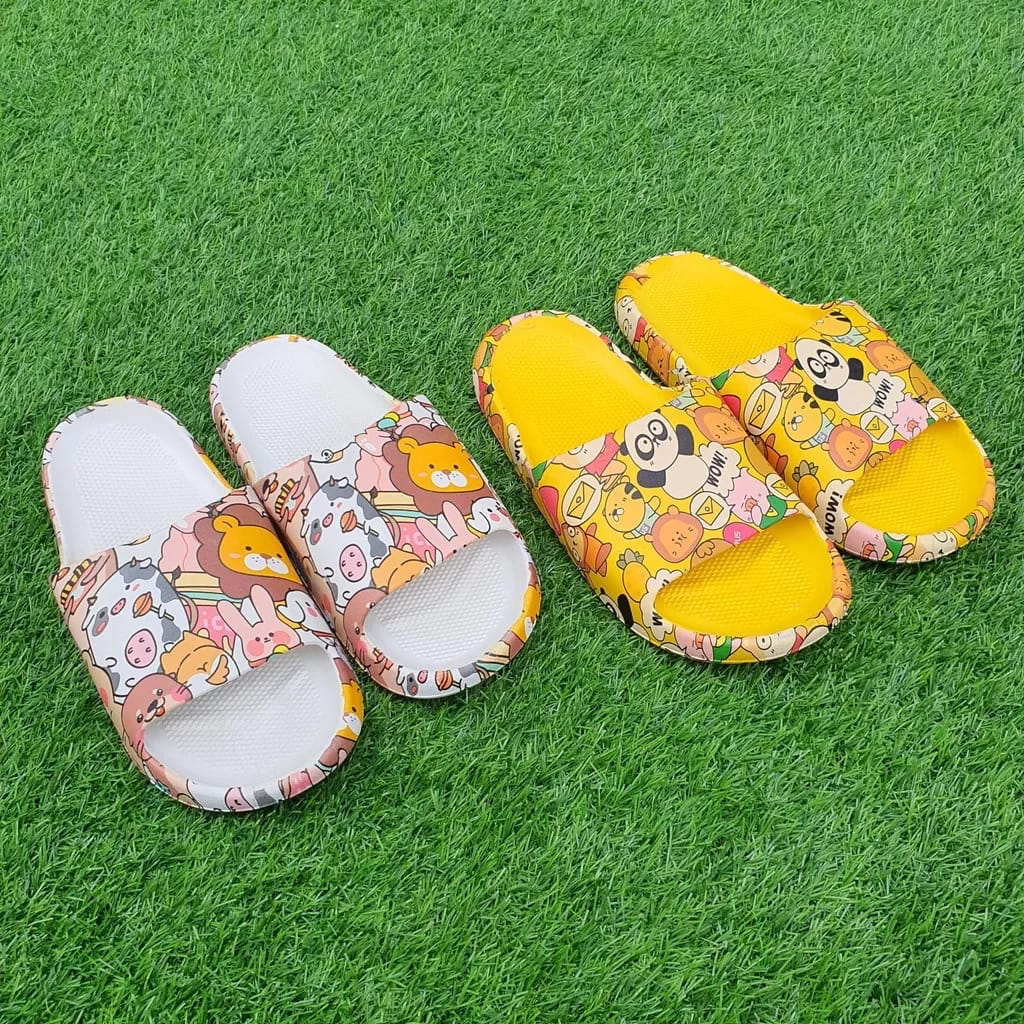 WJ1555 Sandal Slop Motif Lucu &amp; Imut / Sandal Fashion Wanita