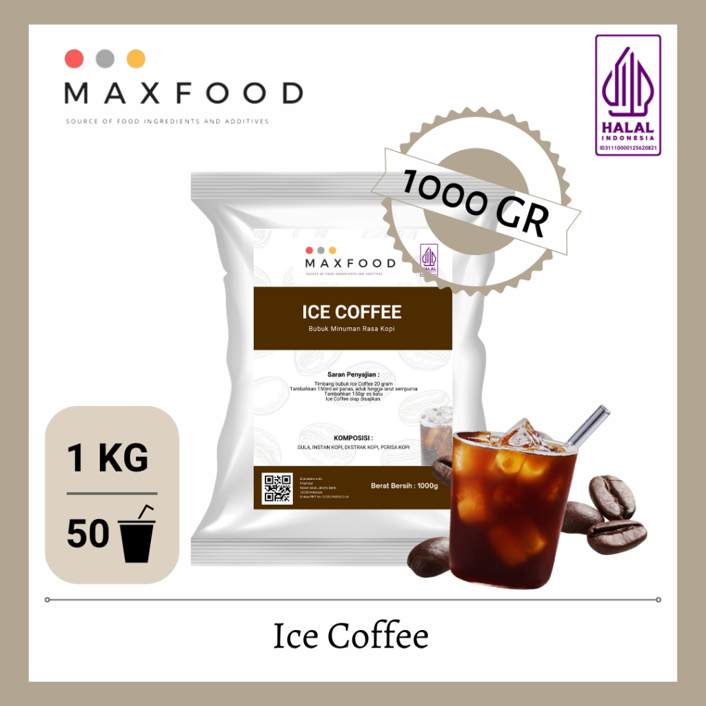 

MAXFOOD - Instant Coffee mix Sugar / Bubuk Minuman Kopi plus Gula 1 KG