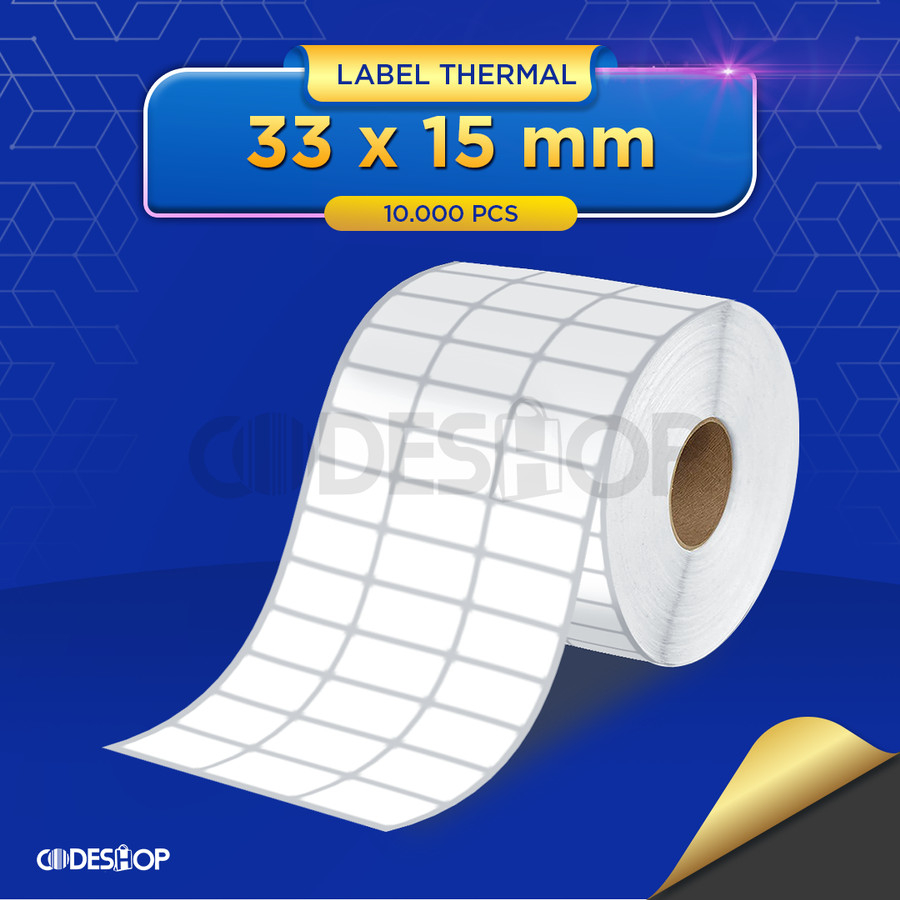 Label Barcode 33 X 15 mm Kertas Sticker Label Thermal 33x15 mm 3 Line