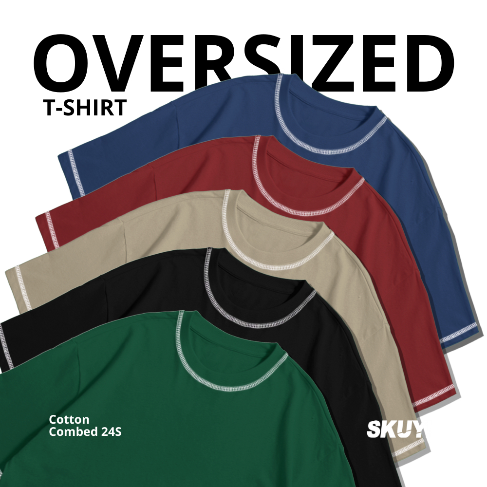 Kaos Oversize Polos List Cotton Combed 24s Unisex Skuy