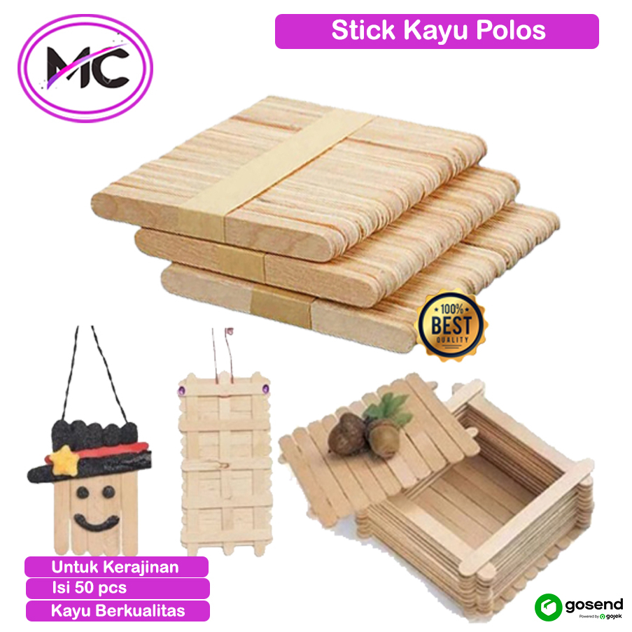 Stick Es Krim Kayu Gagang Ice Cream Serbaguna Stik Es Membuat Kerajinan  DIY Sekolah Premium