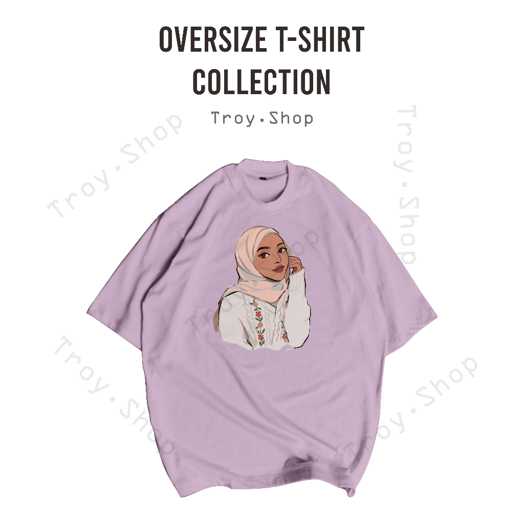 Kaos Oversize Wanita HIJAB CUTE 001 Tshirt Atasan Baju Muslim