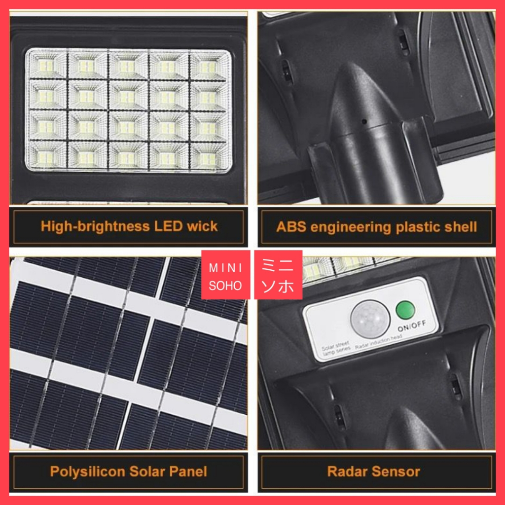 Lampu Jalan PJU LED Solar Cell 150W 200W Watt Panel Surya Tenaga Matahari Sorot Spotlight Street Light Lamp