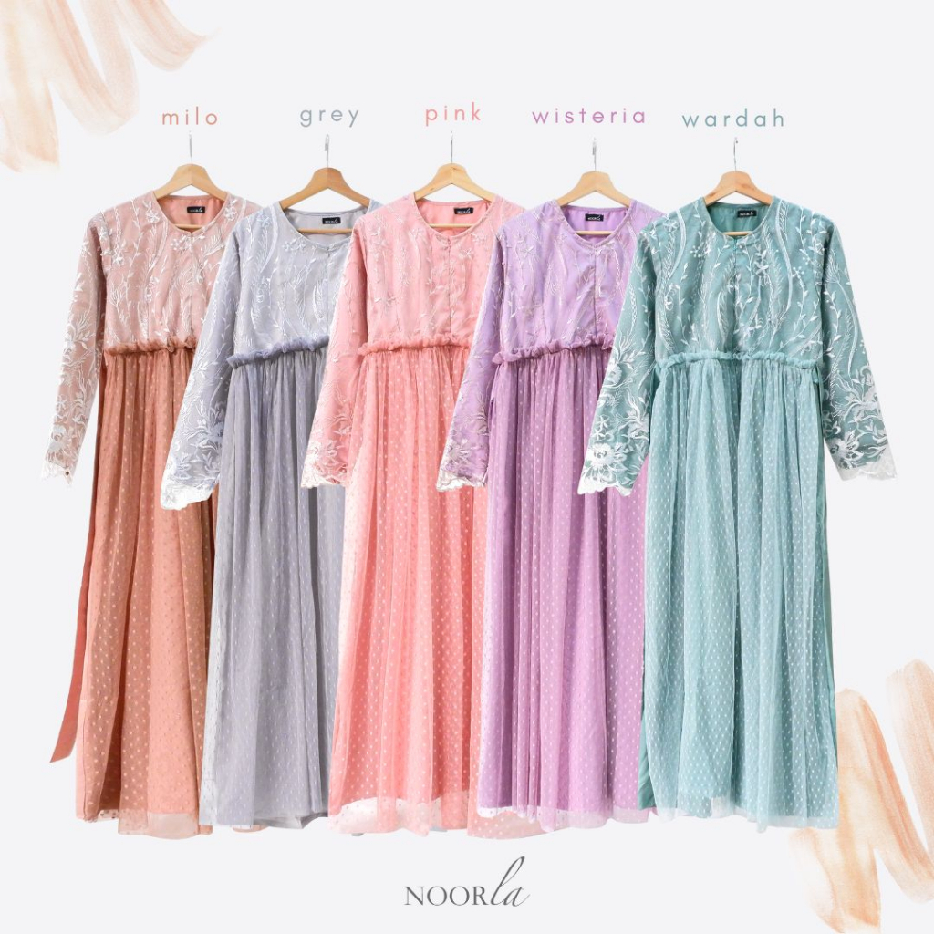 NOORLA - KYRA DRESS / MAXI DRESS GAMIS AKAR DOT FASHION MUSLIM