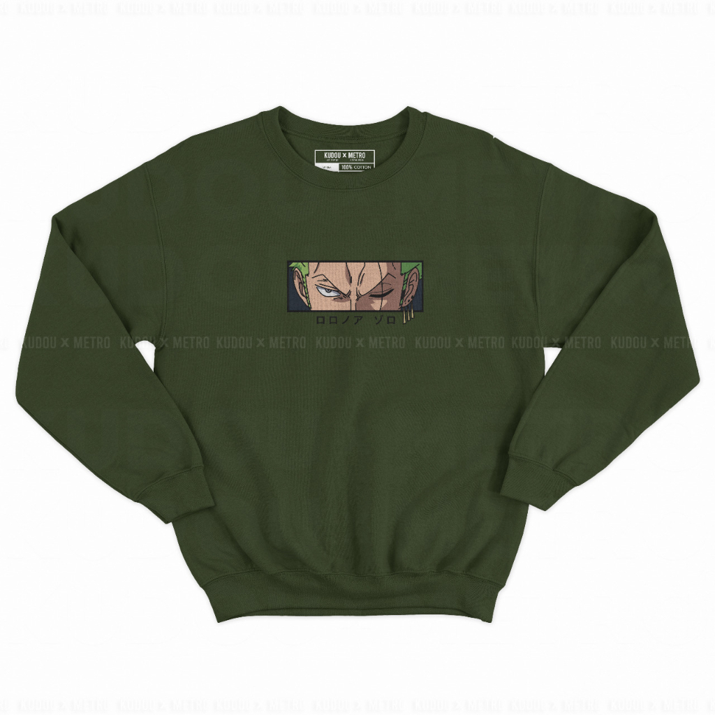Crewneck Roronoa Zoro Embroidery Army Anime Manga One Piece