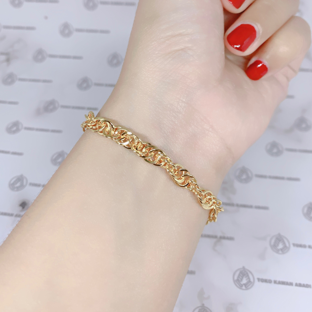 Xuping Gold Gelang Tangan Model Rantai Bola Koin Perhiasan Wanita *43