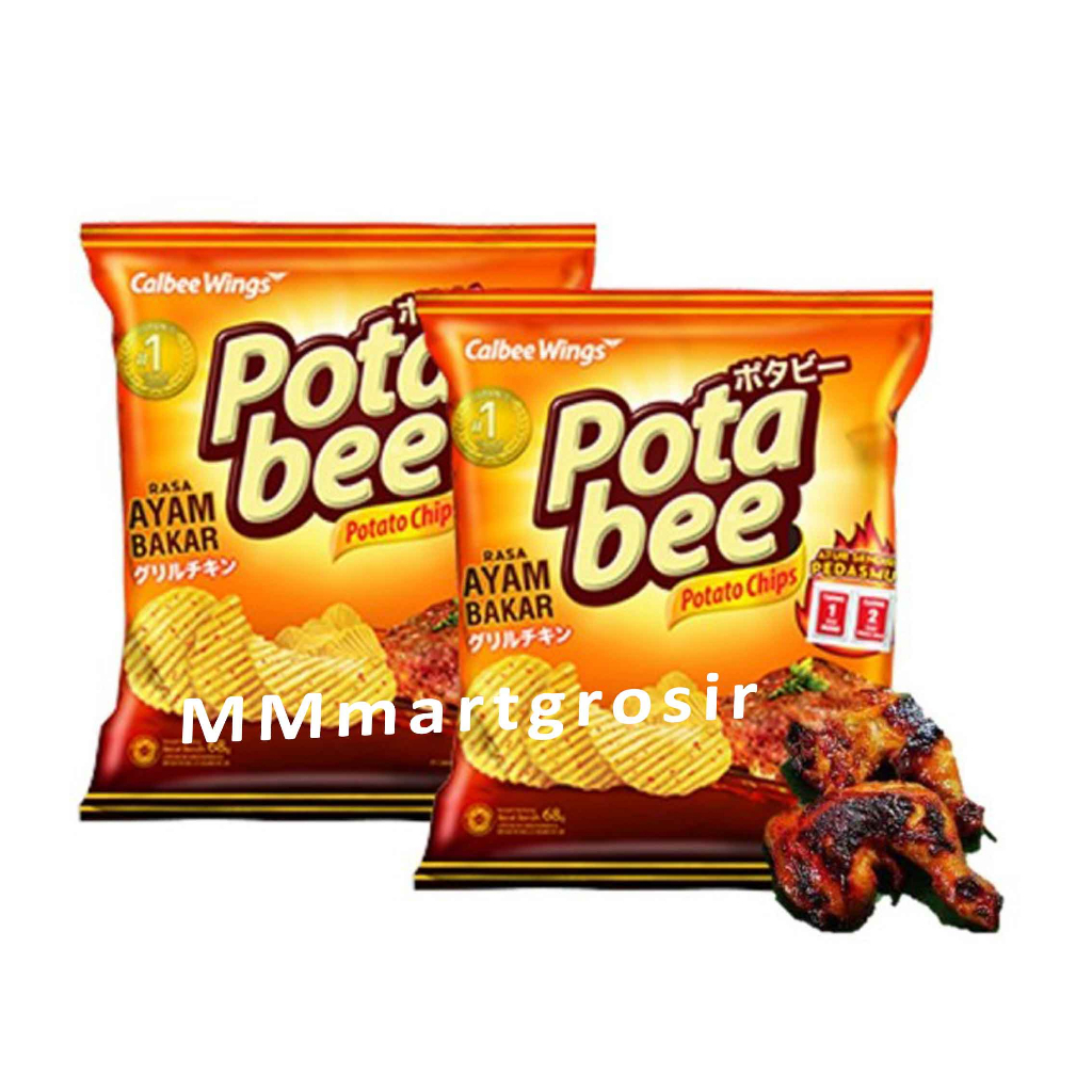 Potabee Snack / Potato Chips / Ayam Bakar / 68g