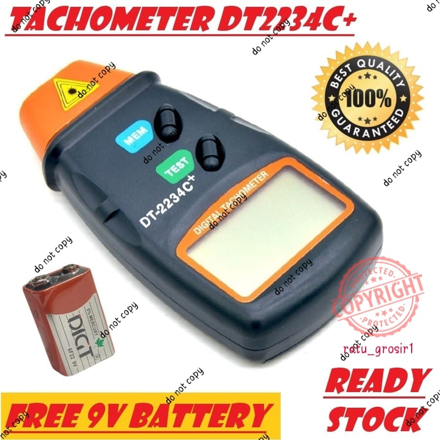 Tachometer Digital Laser DT-2234C+ LCD Laser Photo RPM Meter Alat Pengukur Kecepatan Putaran