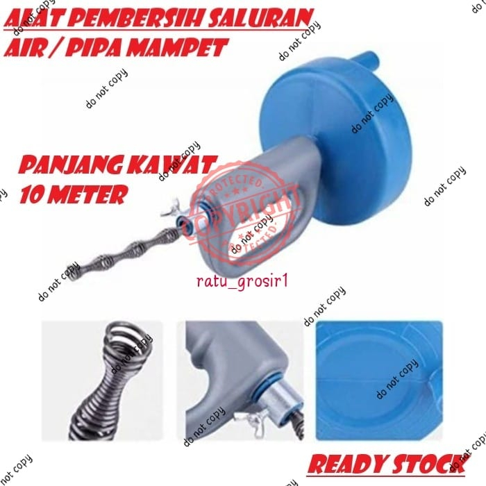 Alat Pembersih Saluran Pipa Tersumbat 10m Kawat pembersih Saluran Air Anti Sumbat 10 meter