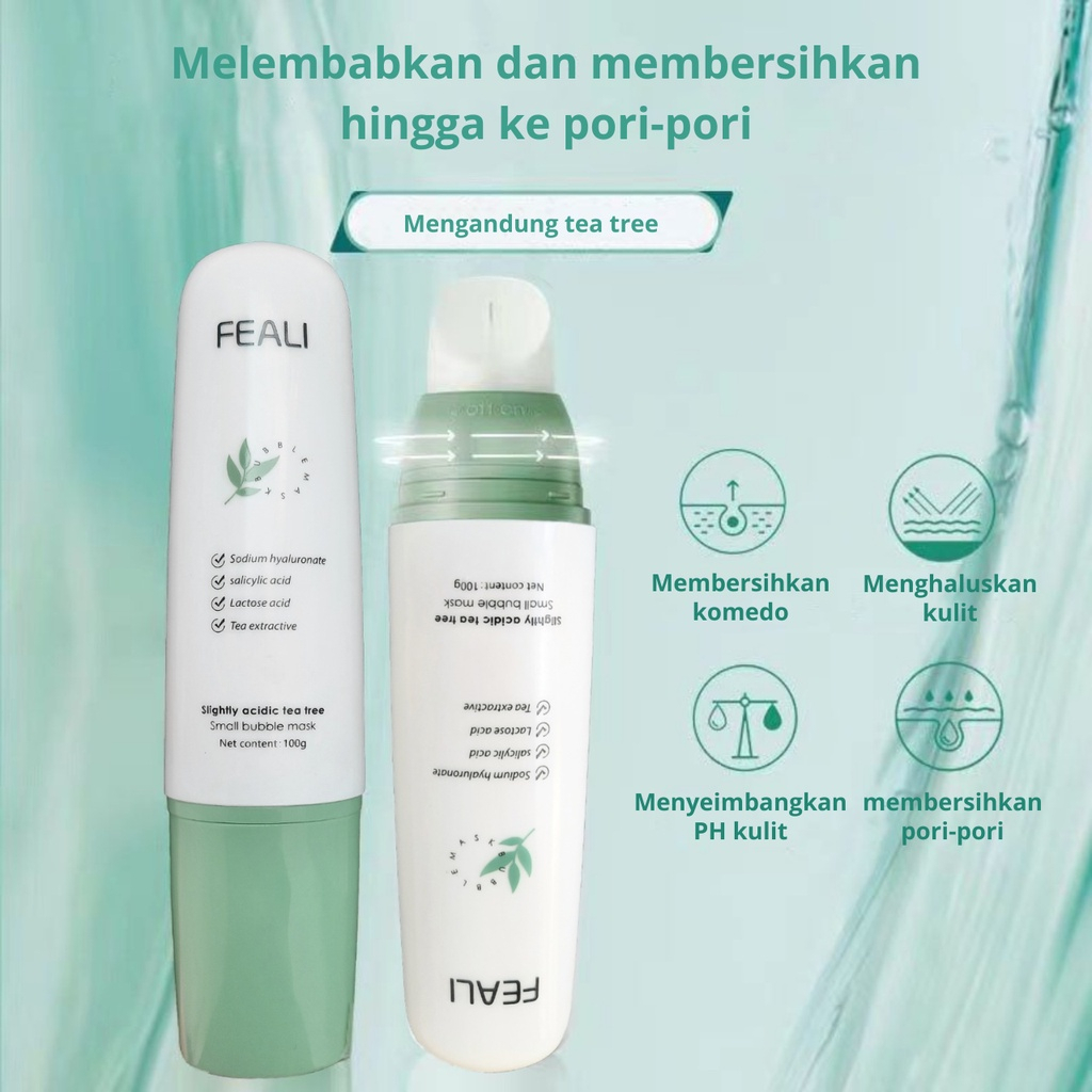 | LB | FEALI Bubble Mask Slightly Acidic Tea Tree Small Masker Bubble | Masker Wajah | Moisturizer &amp; Oil Control Mask Bubble