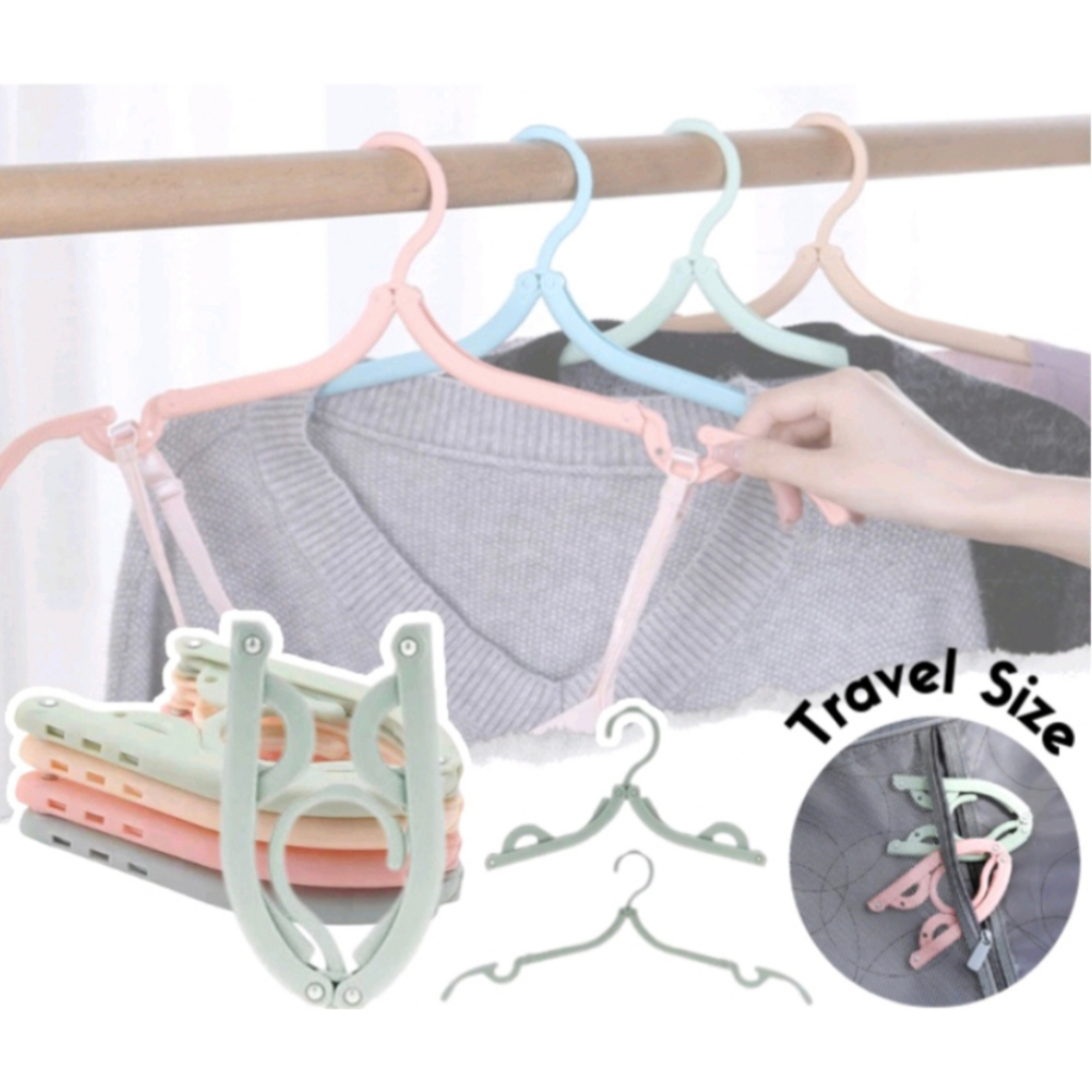 Hanger Lipat Gantungan Baju / Cantelan Jemuran Pakaian Baju Syal Hijab/ foldable